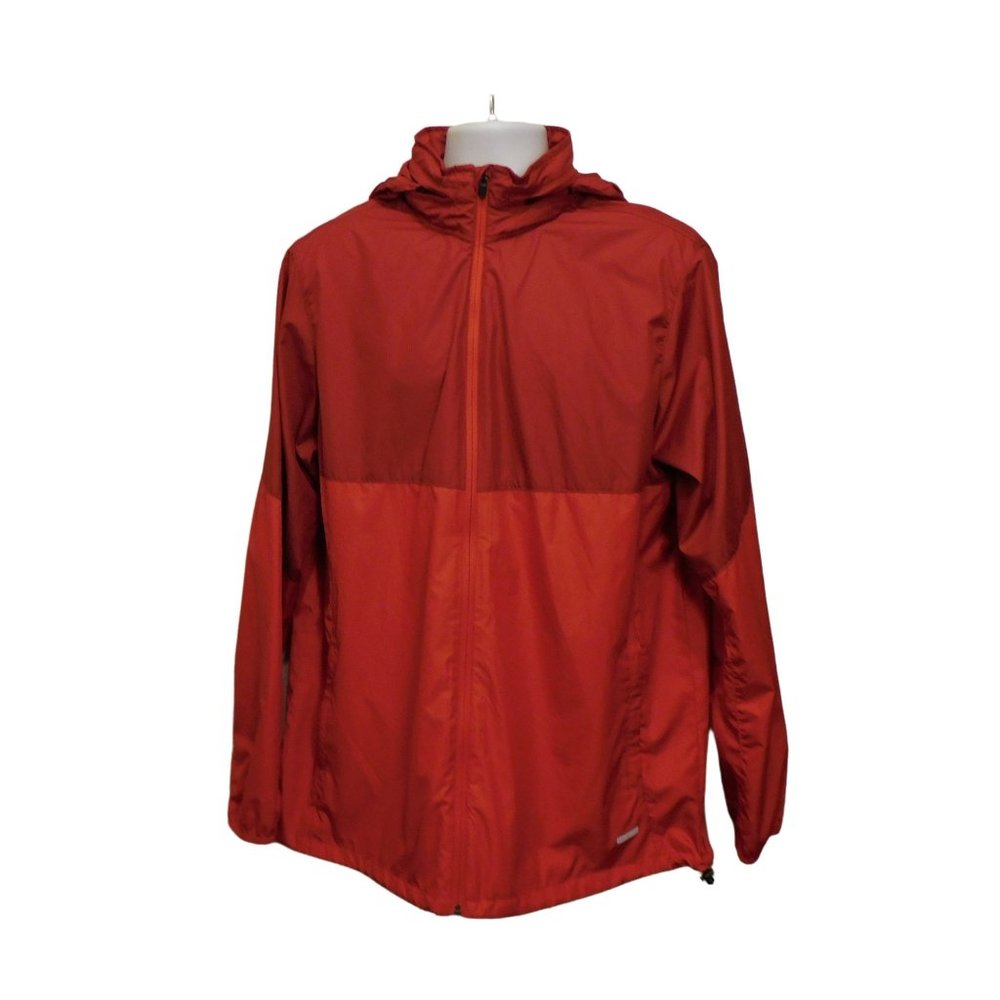 Tek Gear Men's Sz.L Red Windbreaker Hooded Jacket Full-Zip